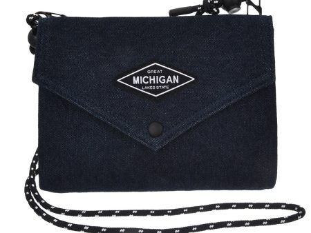 Michigan Blue Denim Purse Cheap