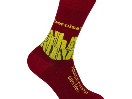 Exercise? Extra Fries Socks Red Supply