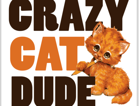 Crazy Cat Dude Vinyl Sticker Fashion