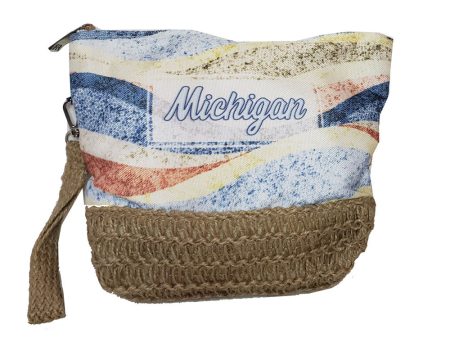 Michigan Sandy Waves Jute Clutch Sale