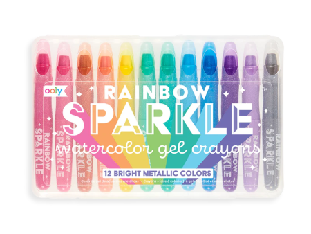 Rainbow Sparkle 12 Metallic Watercolor Gel Crayons Online now