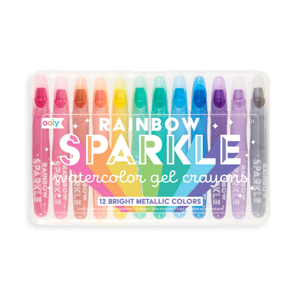 Rainbow Sparkle 12 Metallic Watercolor Gel Crayons Online now