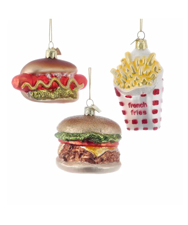 Fast Food Glass Assorted Ornament For Sale