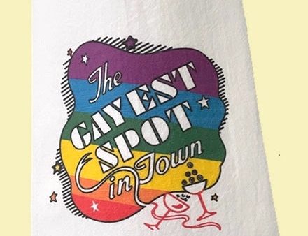 Gayest Spot Rainbow Kitchen Towel Hot on Sale